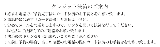 クレジット決済のご案内